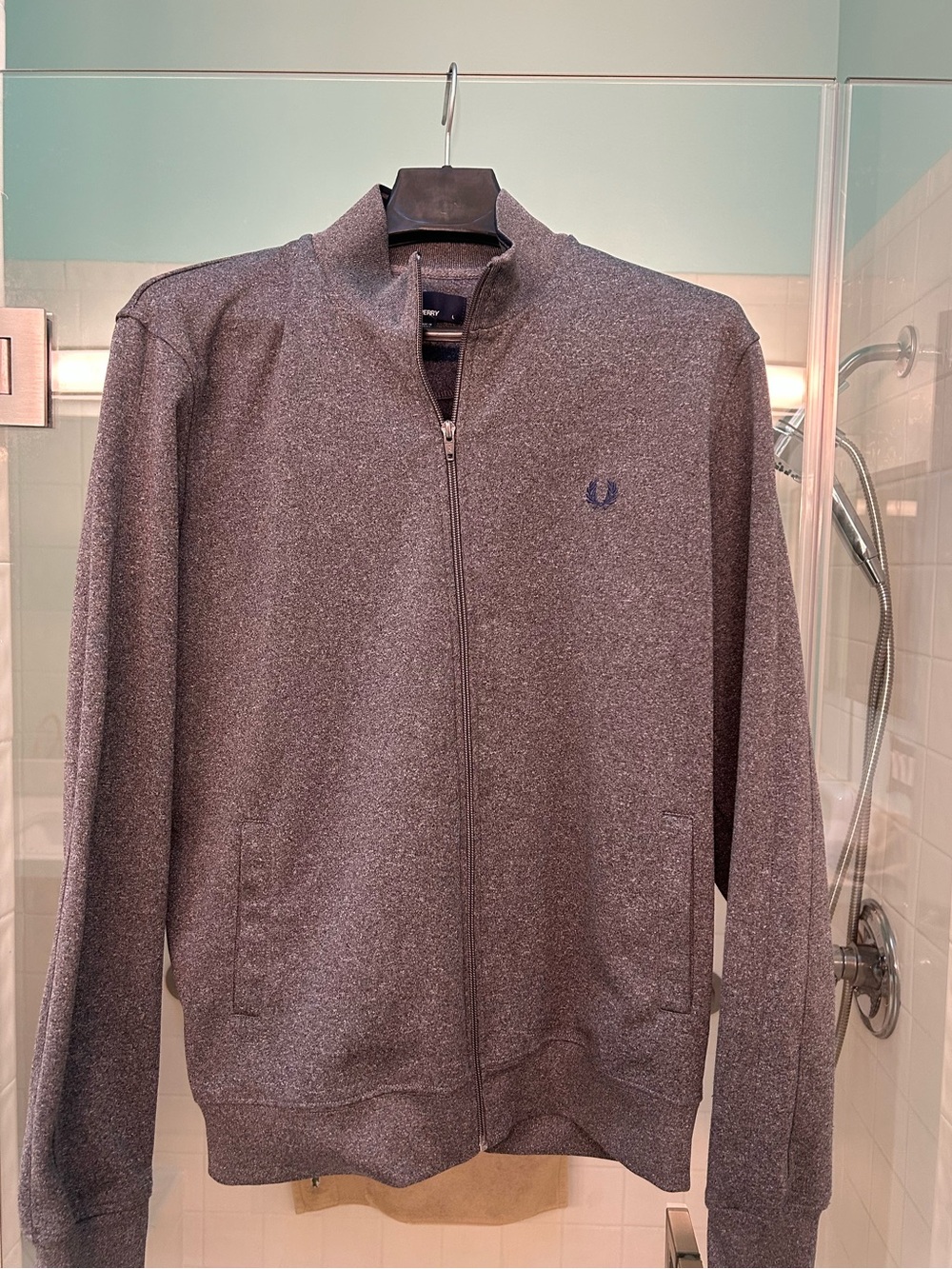 Fred Perry Men’s Heather Gray Zip-Up Track Jacket